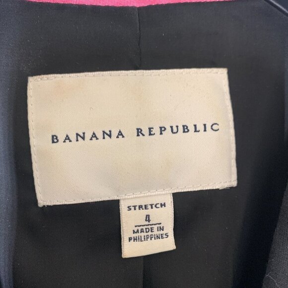 Banana Republic Women's Dark Grey Stretch Blazer Jacket Size 4 Cotton Blend - Picture 2 of 5